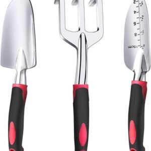 Garden Tool Set, 3 Pieces Aluminum Heavy Gardening Kit Including Hand Shovel,