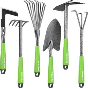 6-Piece Garden Tool Set, Heavy Duty Gardening Hand Tools with Soft Rubber