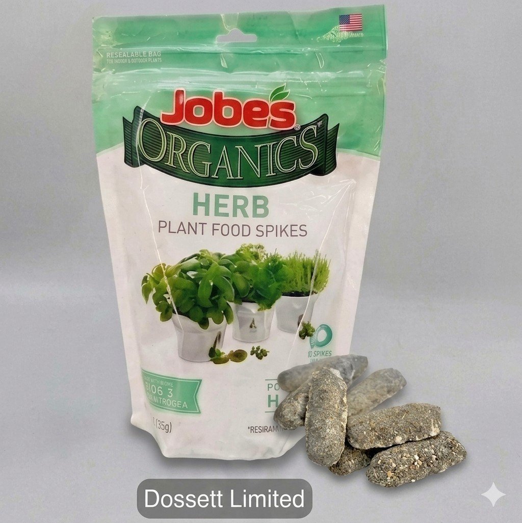 Jobe's Organics Herb Plant Food Spikes 50 Count Fertilizer 4-3-3 Biozome No Odor