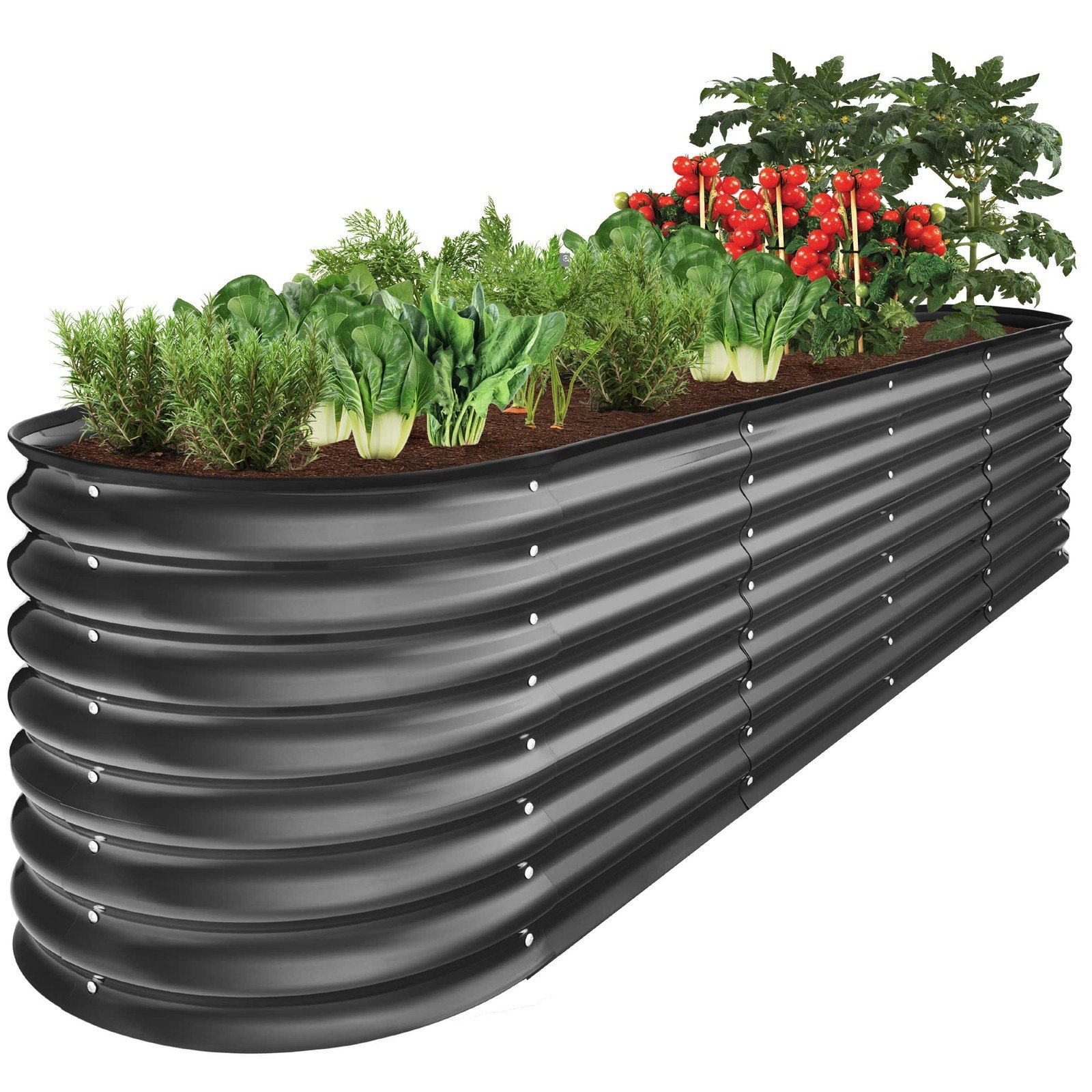 Best Choice Products 8X2X2Ft Metal Raised Garden Bed Oval Outdoor Deep Root