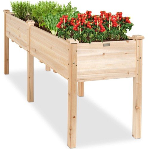 Best Choice Products 72X24X30In Raised Garden Bed Elevated Wood Planter Stand