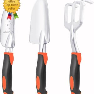 Garden Tools Set, 3 Pack Heavy Duty Gardening Tools Set Include Garden Shovel
