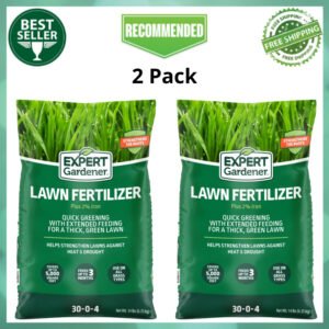 2Pack Expert Gardener Lawn Food Fertilizer Plus 2% Iron 14 lb Covers 5,000 Sq ft