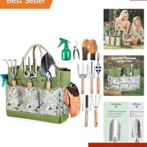 Gardening Tools 9-Piece Heavy Duty Garden Hand Tools with Fashion and Durable...