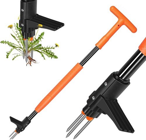 Garden Guru Dandelion Weeder Tool with Ergonomic Handle - Stainless Steel Weed P