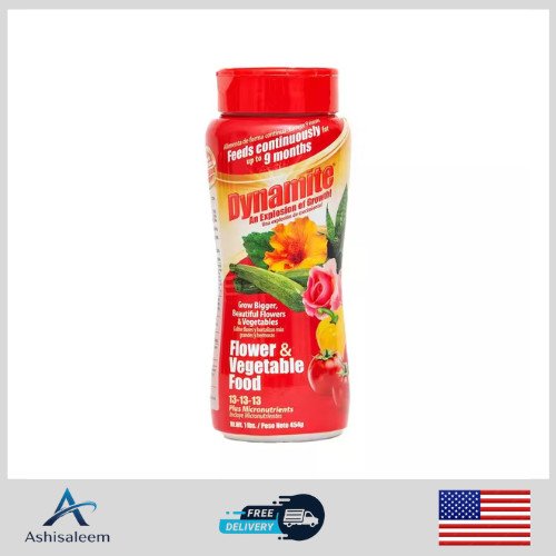 Dynamite 1 lb Flower & Vegetable Plant Food Slow Release Fertilizer Garden Plant