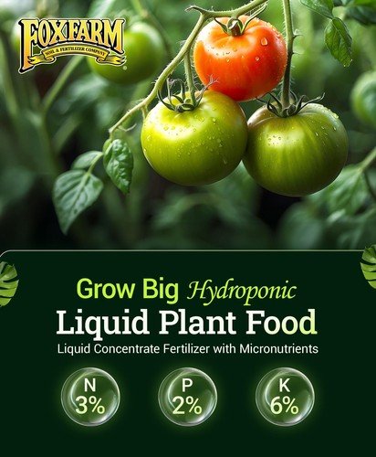 FoxFarm Grow Big Hydro Liquid Fertilizer 3-2-6 Concentrate Vegetative Pint 16oz