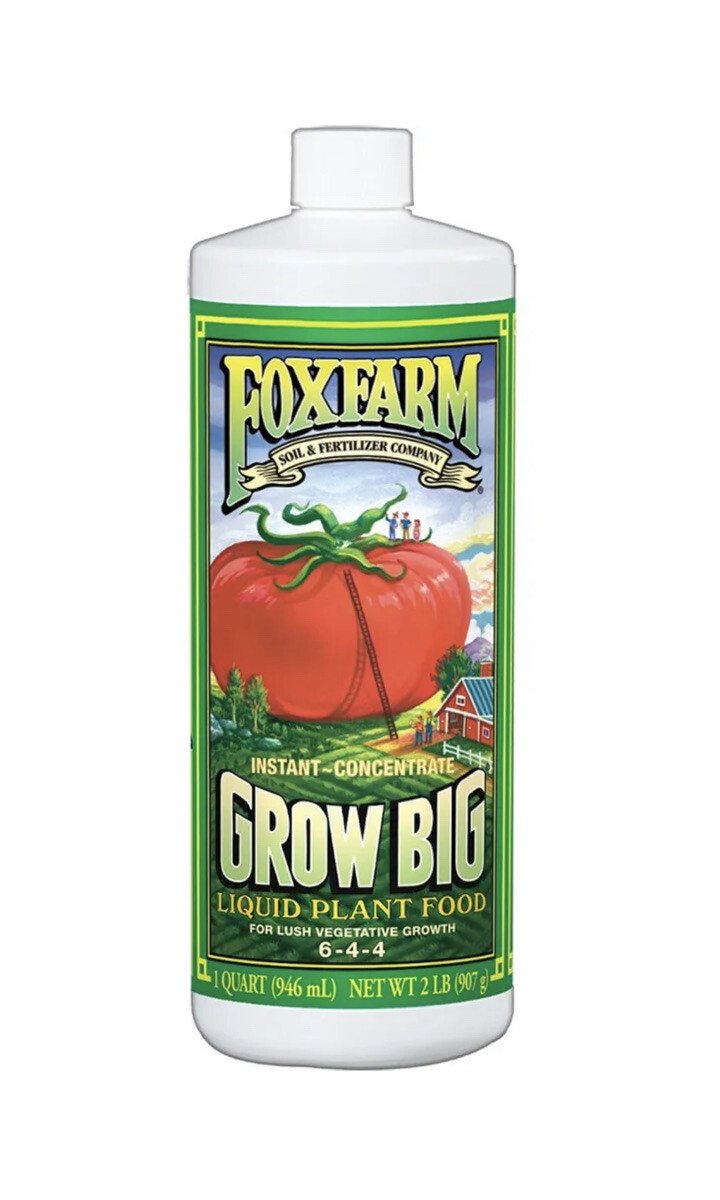 FoxFarm Grow Big Soil Liquid Nutrient Plant Fertilizer, 32oz (1 Quart Bottle)