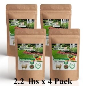AGRICAS Wool Pellet Organic Fertilizer 4 PACK Sheep Wool, Indoor/Outdoor Use