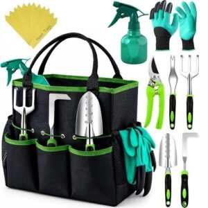 Durable Ergonomic Gardening Tools Set - Heavy Duty Garden Gifts for All - Green