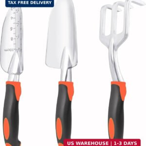 Garden Tools Set, 3 Pack Heavy Duty Gardening Tools Set Include Garden Shovel, T