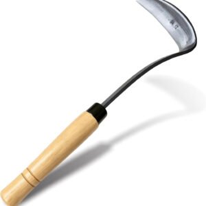 Japanese-Style Grass Sickle Hoe Gardening Handheld Tool, Weeding Tool Wood Steel