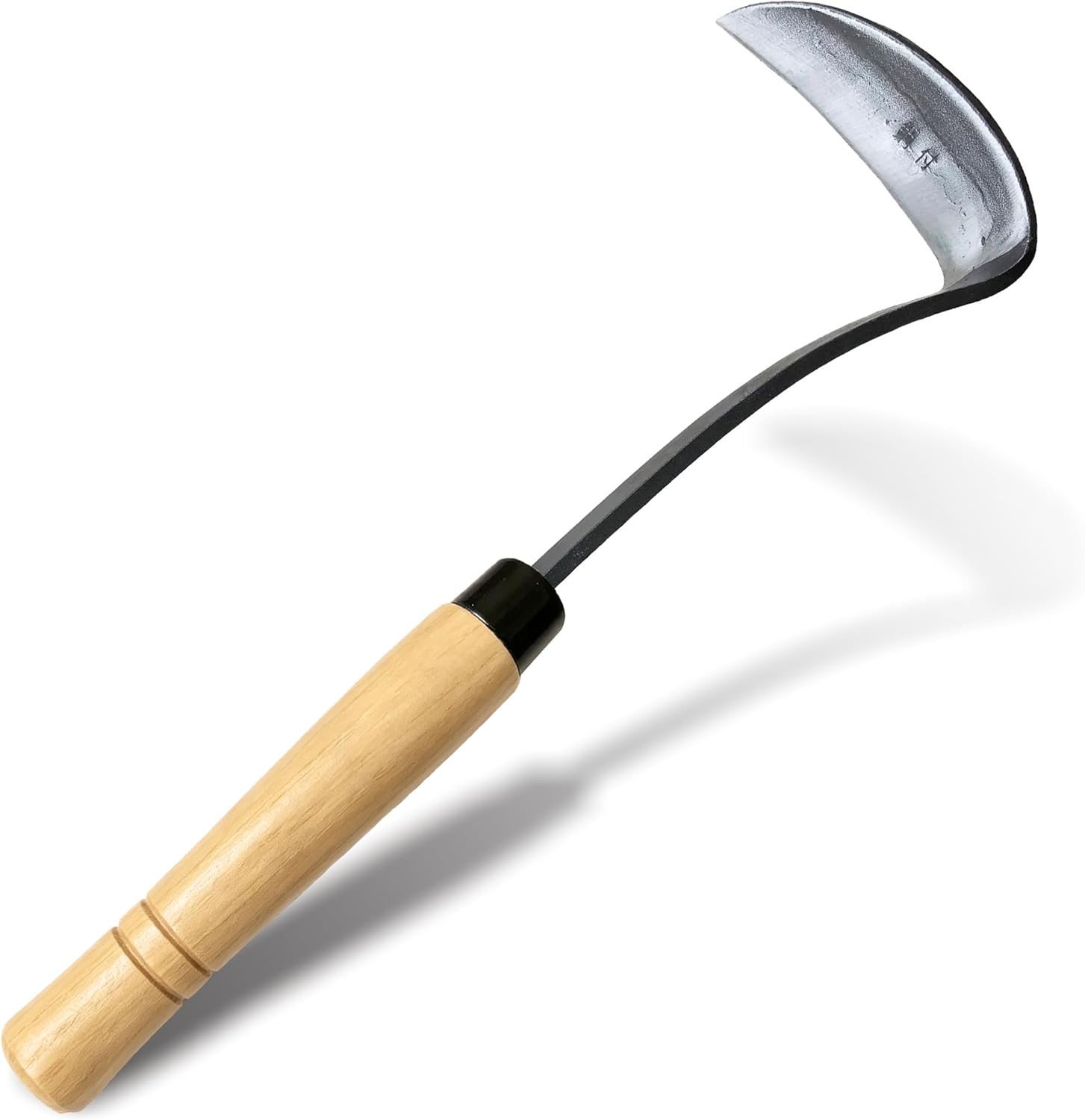 Japanese-Style Grass Sickle Hoe Gardening Handheld Tool, Weeding Tool Wood Steel