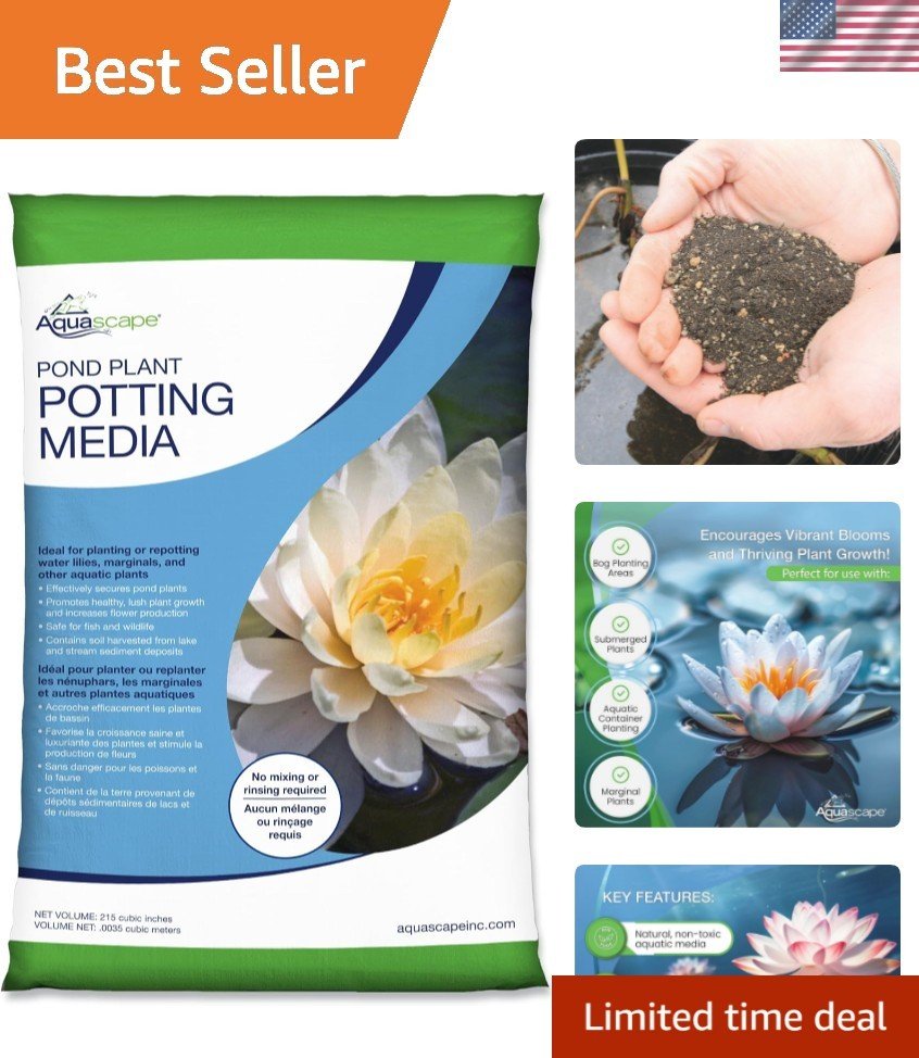 Pond Plant Potting Media, Nutrient-Rich Aquatic Soil for Water Gardens, Suppo...