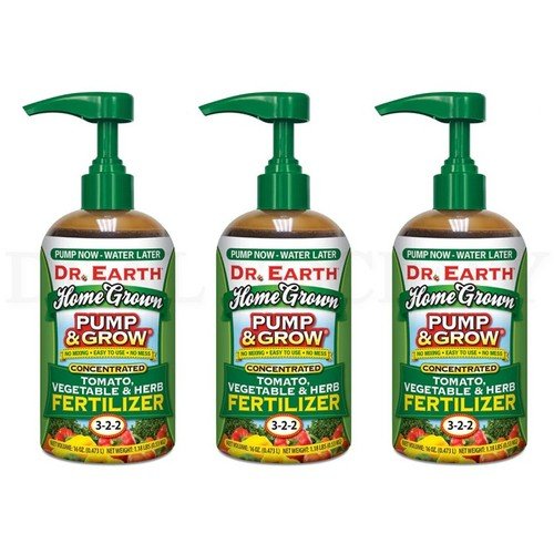 Dr. Earth Pump & Grow Organic Tomato Vegetable 3-2-2 Fertilizer 16oz Lot of 3