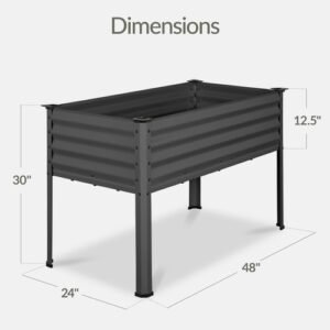 Best Choice Products 48X24X30In Galvanized Raised Garden Bed Metal Elevated