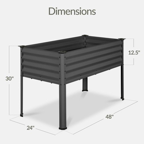 Best Choice Products 48X24X30In Galvanized Raised Garden Bed Metal Elevated