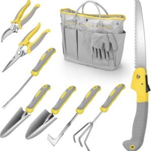 10 Piece Heavy Duty Gardening Tool Set with Gardening Tool Bag, Stainless Steel