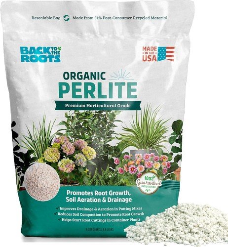 Back to the Roots 100% Organic Perlite for Indoor & Outdoor Plant Soil Drainage