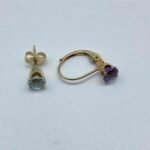 0.9g 14K Yellow Gold Amethyst Topaz Precious Metal Scrap Jewelry Lot