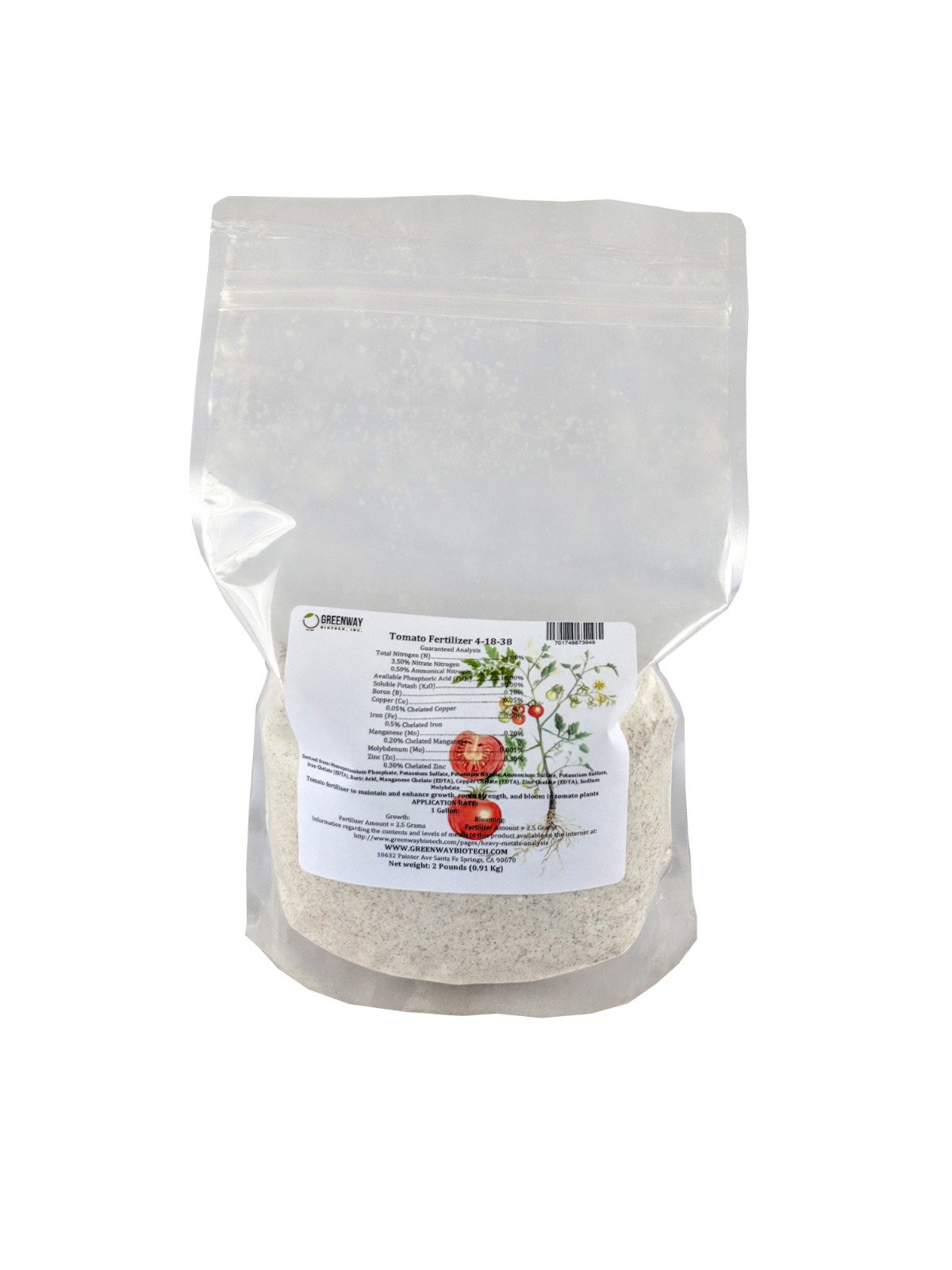 Tomato Fertilizer 4-18-38 + Micros 2 Pounds - Makes 400 Gallons Hydroponics