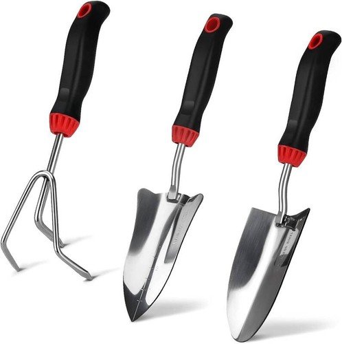 Garden Tool Set - 3 Piece Stainless Steel Heavy Duty Gardening Kit