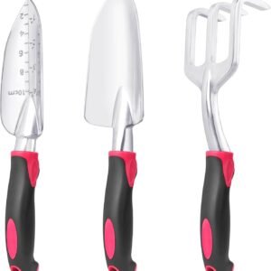Garden Tools Set, 3 Pack Heavy Duty Gardening Tools Set Include Garden Shovel, T