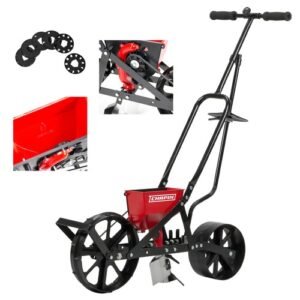 Chapin 8701B Garden Push Seeder Planter with 6 Seed Plates for up to 1, Red