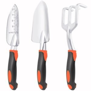 Garden Tools Set, 3 Pack Heavy Duty Gardening Tools Set Include Garden Shovel...