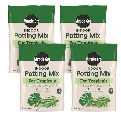 4-Pack Miracle-Gro Indoor Potting Mix for Tropicals 6qt Indoor Container Plants