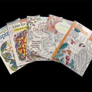 Lot of 5 Coloring Books Flowers Birds Butterfies Pop Art Psychedelic Gardens