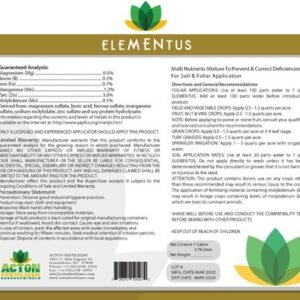 ELEMENTUS, Multi Mineral FERTILIZER, Zinc. Magnesium, Iron, Manganese, Boron