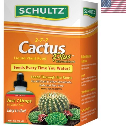 4oz Cactus Plus 2-7-7 Liquid Plant Food for Healthy Cacti & Succulents Growth