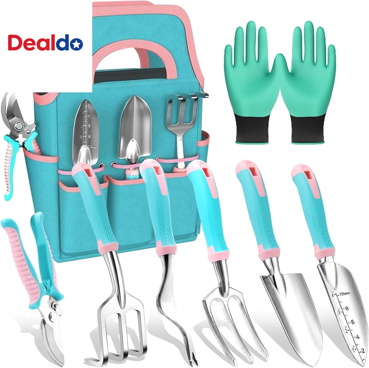 Garden Tool Set,8 Pcs Gardening Hand Tool Starter Kit for Women Heavy Duty Outdo