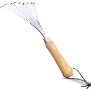 Garden Guru Eco Hand Rake Soil Tiller- 100% Recycled Stainless Steel - Rust Resi