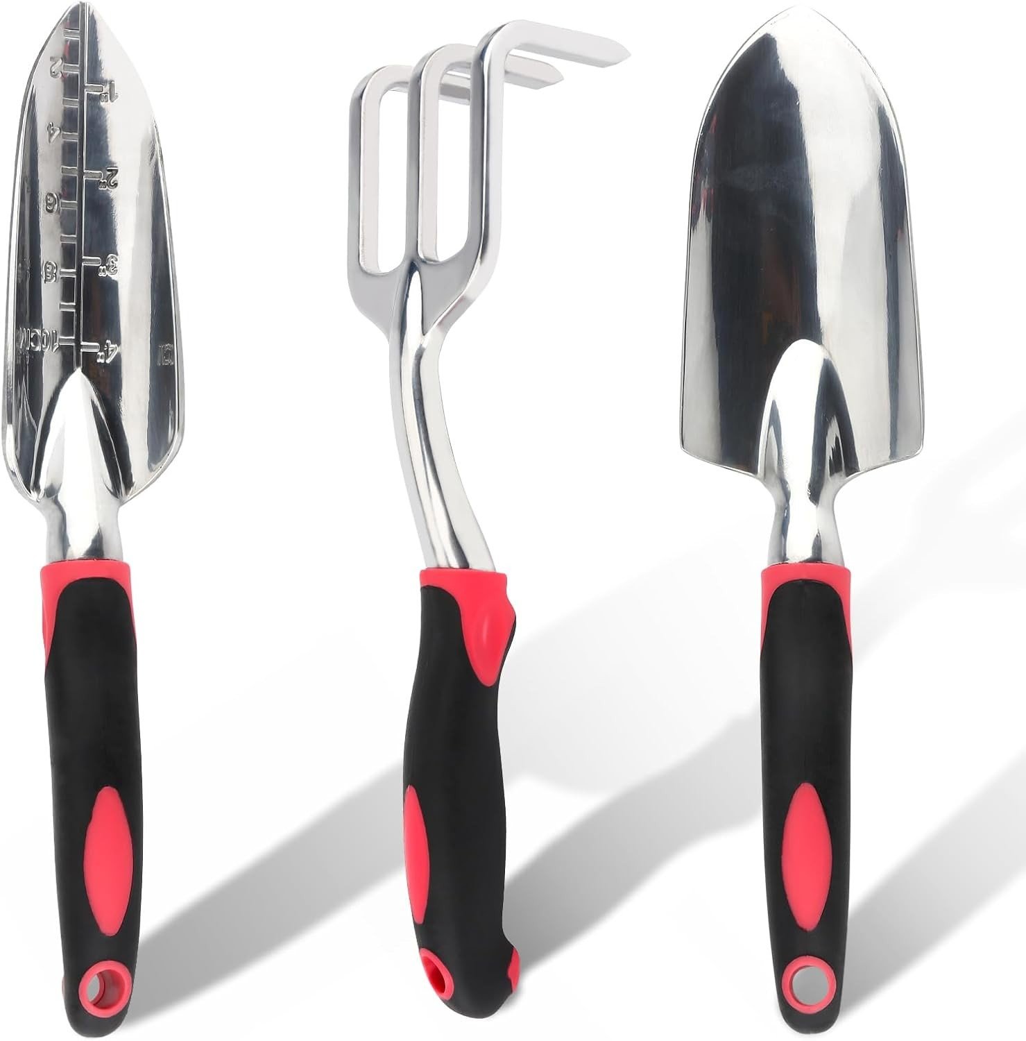 Garden Tool Set, 3PCS Heavy Duty Aluminum Gardening Tools with Soft Non-Slip Erg