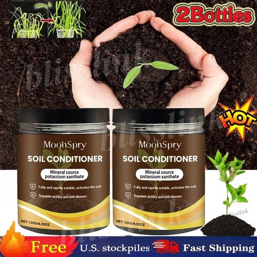 2Bottles 120g Soil Activator - Soil Conditioner, Plant & Flower Fertilizer USA
