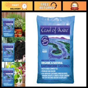 Premium Earthworm Castings Soil - Wiscasset Blend for Containers, Baskets, Garde