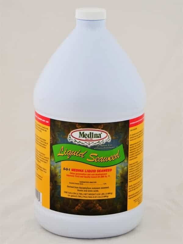 Medina Liquid Seaweed Fertilizer 128 oz Bottle Enhances Plant Growth & Soil