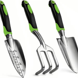 Gardening Hand Tool Set 3 Pack - Heavy Duty Gardening Kit with Non-Slip Soft Er