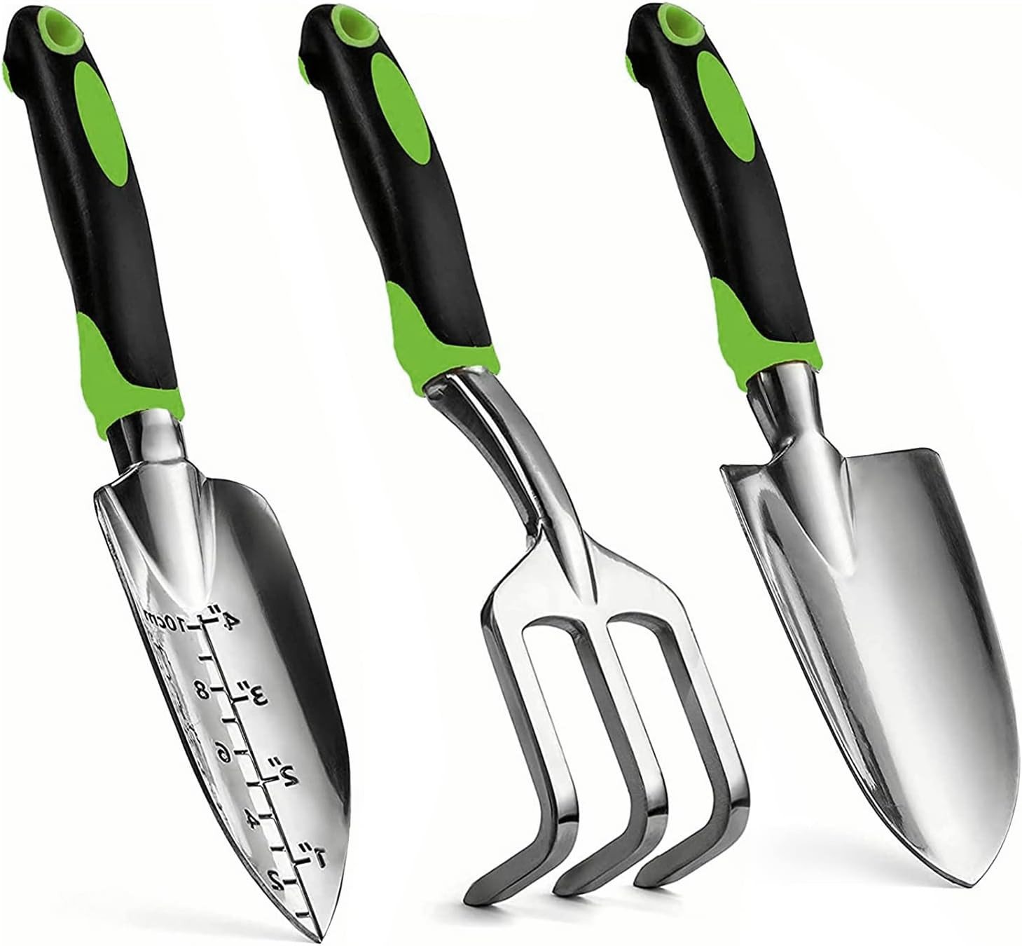 Gardening Hand Tool Set 3 Pack - Heavy Duty Gardening Kit with Non-Slip Soft Er