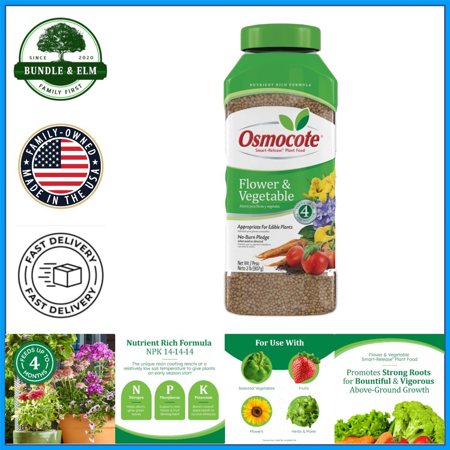 Granular Plant Food for Flower and Vegetable Gardens, 2 lb Easy Application
