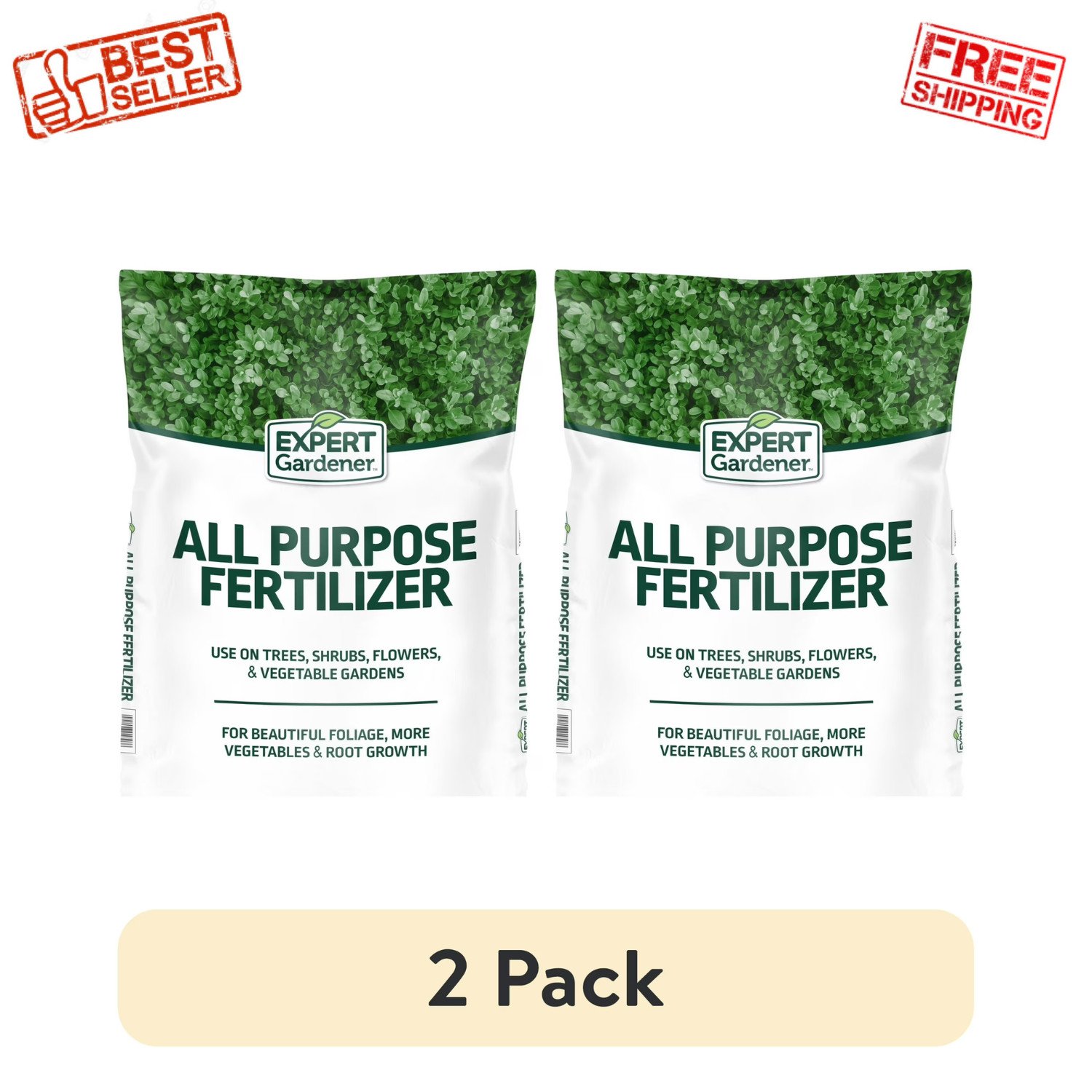 Expert Gardener All Purpose Plant Fertilizer, 10-10-10 Fertilizer, 40 lb, 2 Pack