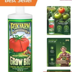 Foxfarm Grow Big Liquid Plant Food - 1 Quart 6-4-4 Fertilizer for Vibrant Growth