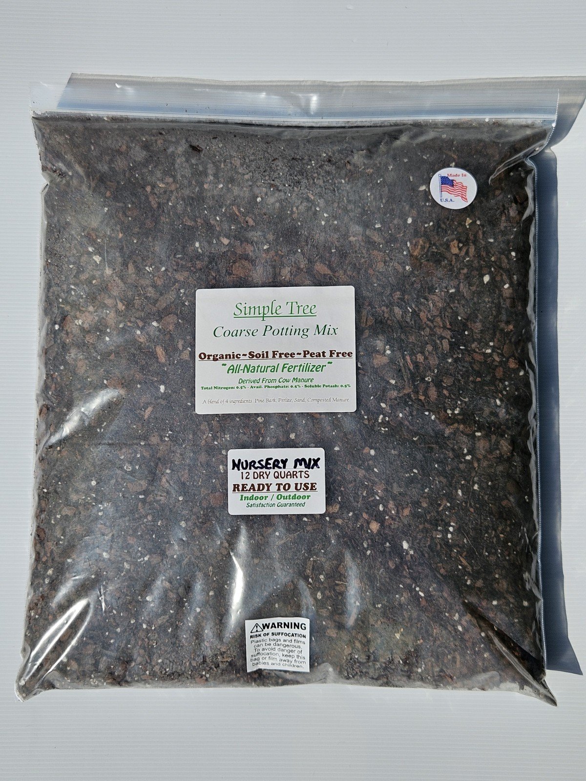 Fast Draining Mix, Citrus Fruit Trees, Organic, Soil-less, Peat-Free, 12 Quarts