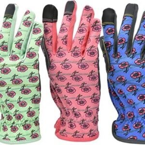 G & F Products Women Gardening Gloves Assorted Colors 3 Pair Value Pack