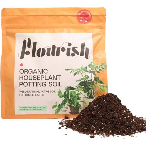 Plant Organic Houseplant Soil – 4 qt Potting Mix for Indoor Plants, Boosts