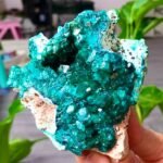 426G Natural green dioptase emerandine gemstone cluster mineral specimen
