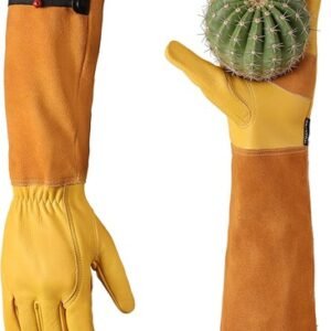 WORKPRO Gardening Gloves, Long Leather Garden Gloves for Women & Men Thorn-Proof