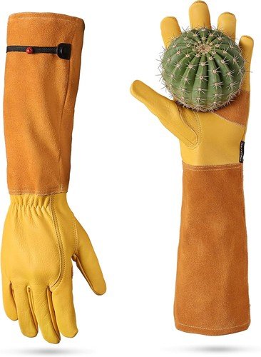 WORKPRO Gardening Gloves, Long Leather Garden Gloves for Women & Men Thorn-Proof